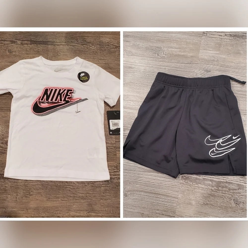 Nike Glow in the Dark Shorts & T-Shirt Matching Set Size 7/XS
